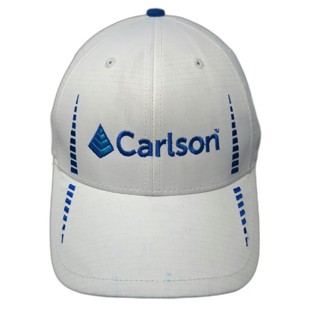 Cap America Golf White Blue Baseball One Size Carlson Logo Sporty Tech Hat
